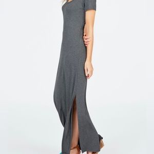 New NU-IN (Sustainable European Brand) Short Sleeve Maxi Dress Dark Grey